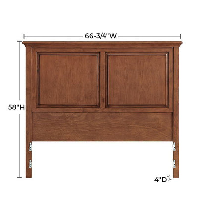 McKenzie - Queen Premier Headboard - Glazed Antique Cherry