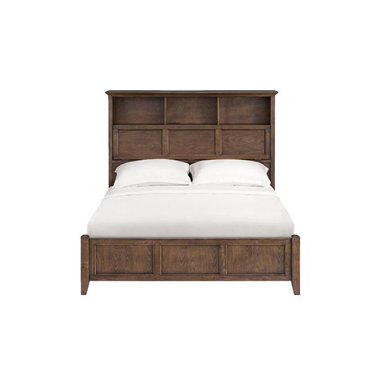 McKenzie - Queen Classic Bookcase Storage Bed - Java
