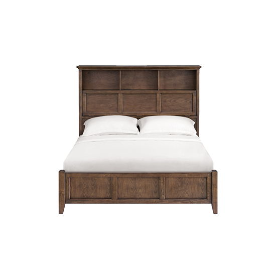 McKenzie - Queen Classic Bookcase Bed - Java