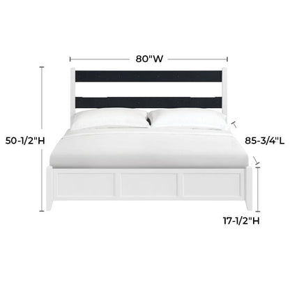 McKenzie - King Upholstered Panel Storage Bed - Snowbound