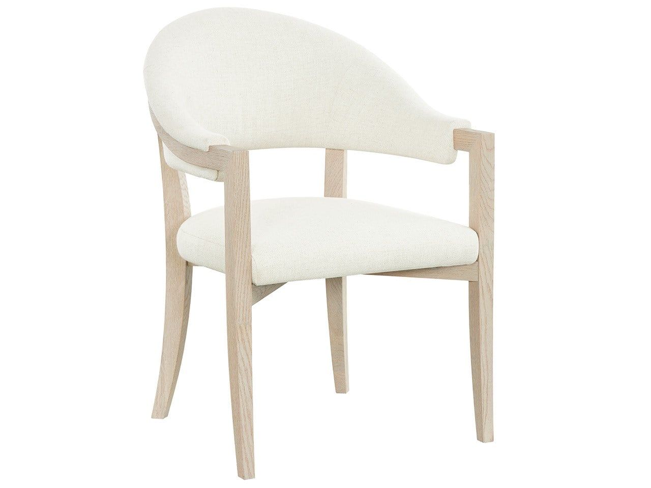 Velora - Arm Chair - White / Light Brown
