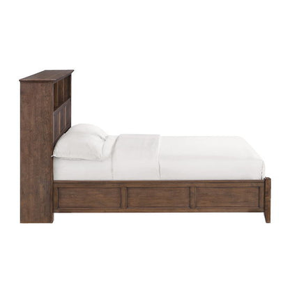 McKenzie - Queen Classic Bookcase Bed - Java