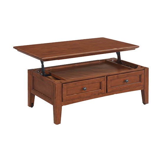 McKenzie - Lift Top Coffee Table - Glazed Antique Cherry