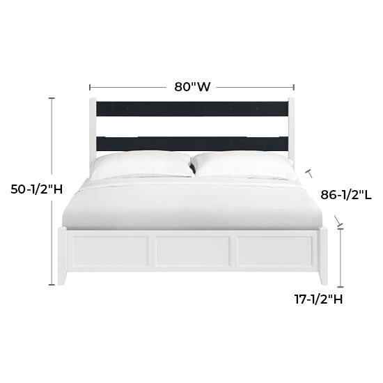 McKenzie - King Upholstered Panel Bed - Snowbound