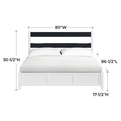 McKenzie - King Upholstered Panel Bed - Snowbound