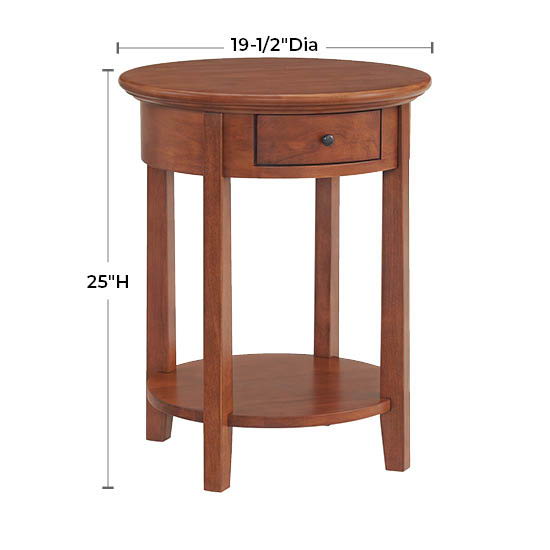McKenzie - Round Side Table - Glazed Antique Cherry