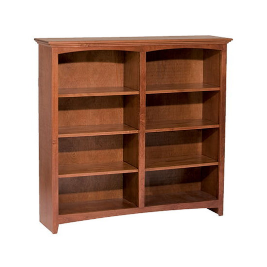 McKenzie - 48'' H X 48'' W Alder Bookcase - Glazed Antique Cherry