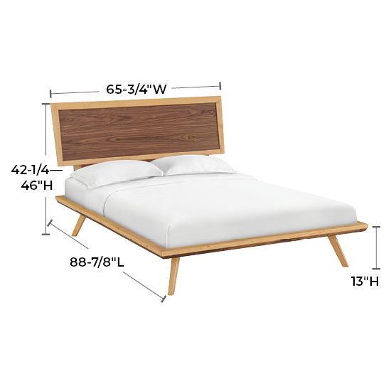 Addison - Queen Adjustable Headboard Platform Bed - Natural