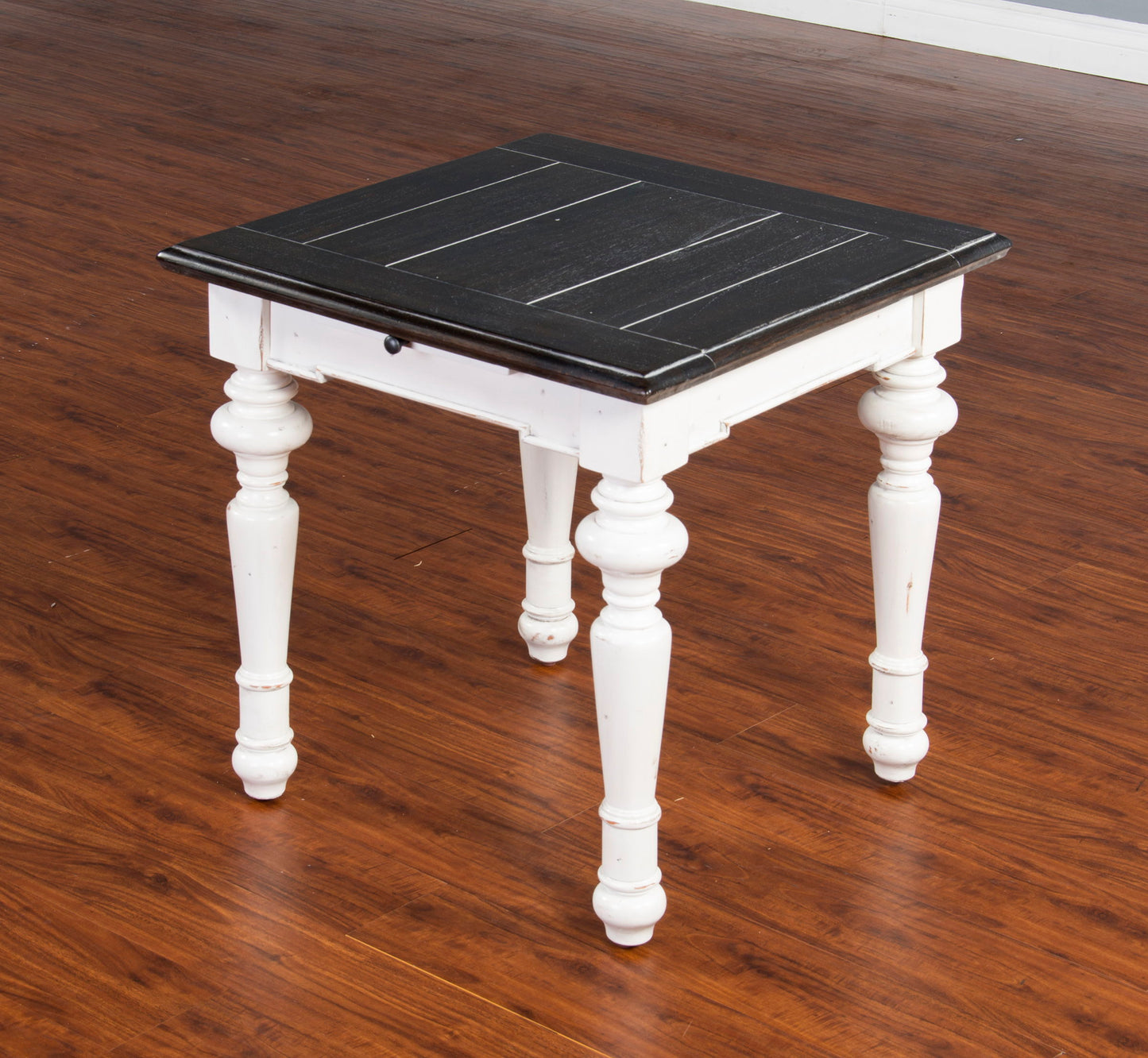 Carriage House - End Table - Cottage White / Europen Dark