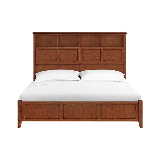McKenzie - King Classic Bookcase Bed - Glazed Antique Cherry