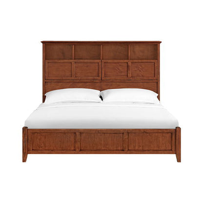 McKenzie - King Classic Bookcase Bed - Glazed Antique Cherry