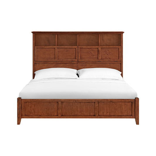McKenzie - King Classic Bookcase Bed - Glazed Antique Cherry