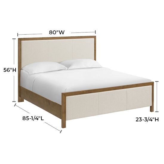 Bailey - King Upholstered Panel Bed - Nutmeg / Beige