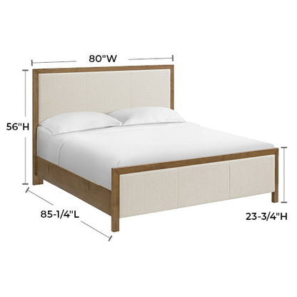 Bailey - King Upholstered Panel Bed - Nutmeg / Beige