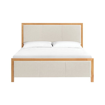 Bailey - King Upholstered Panel Bed - Natural / Taupe