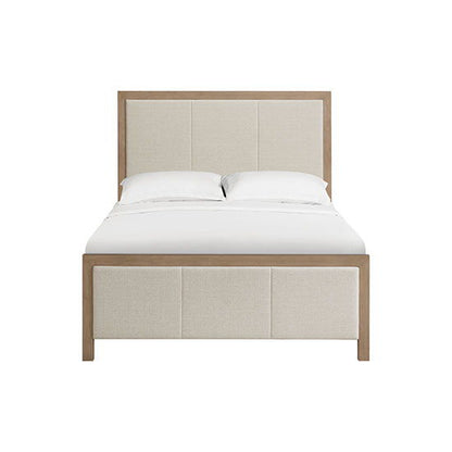 Bailey - Queen Upholstered Panel Bed - Almond / Beige