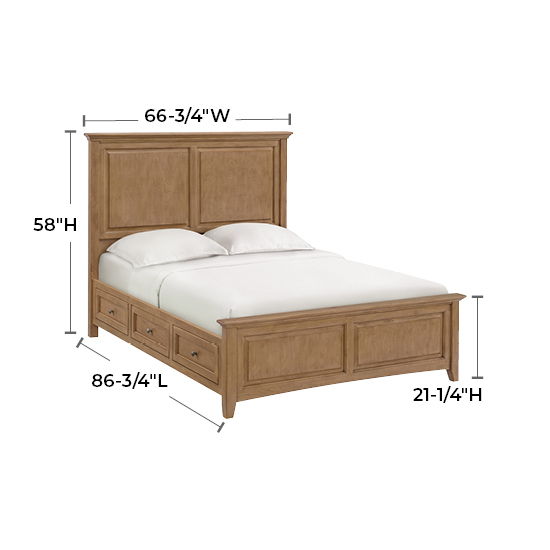 McKenzie - Queen Premier Storage Bed - Pecan