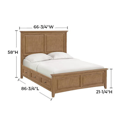 McKenzie - Queen Premier Storage Bed - Pecan
