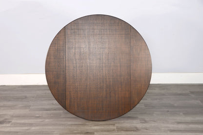 Drop Leaf Round 3 Piece Cusioned Dining Set - Tobacco Leaf / Alpine Gray