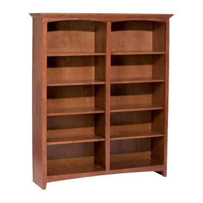 McKenzie - 60'' H X 48'' W Alder Bookcase - Glazed Antique Cherry