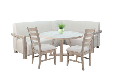 4-Piece Upholstered Dining Set (Bench, Table, 2 Side Chairs) - Wheat