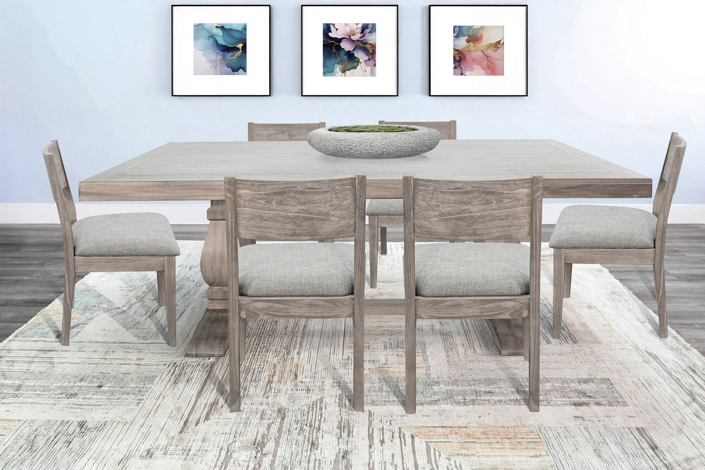 Gianna - 7 Piece Rectangular Dining Set - Wheat