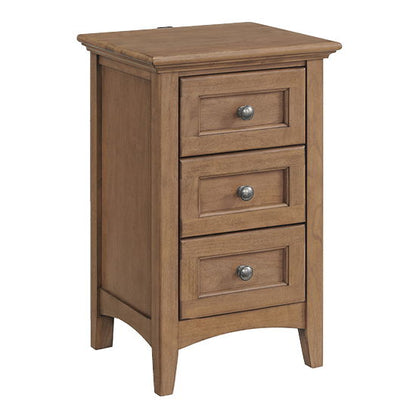 McKenzie - Small 3-Drawer Nightstand - Pecan
