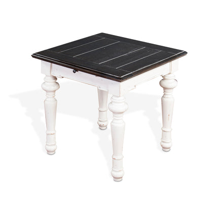 Carriage House - End Table - Cottage White / Europen Dark