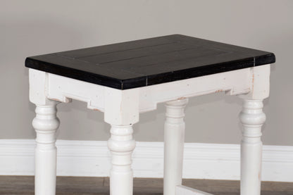 Carriage House - Stool Wih Wood Seat - Cottage White / Europen Dark