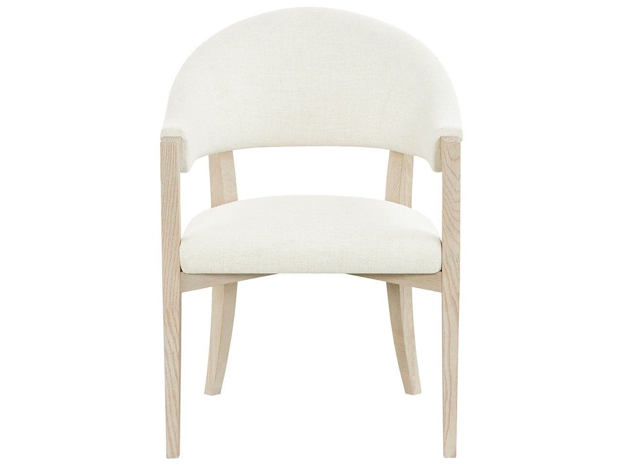 Velora - Arm Chair - White / Light Brown