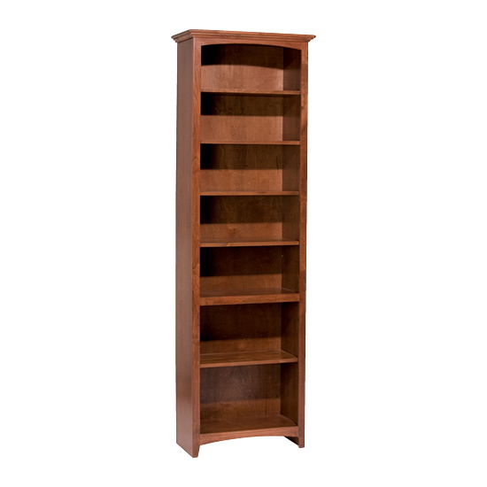 McKenzie - 84'' H X 24'' W Alder Bookcase - Glazed Antique Cherry