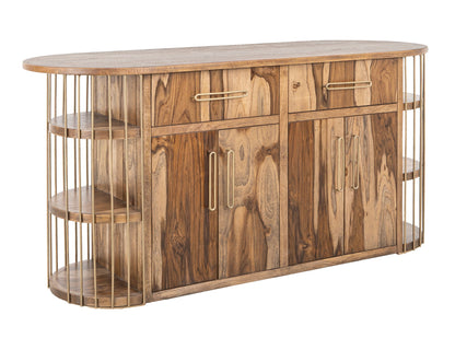 Balam - Kitchen Island With 2 Drawer & 4 Door - Light Brown