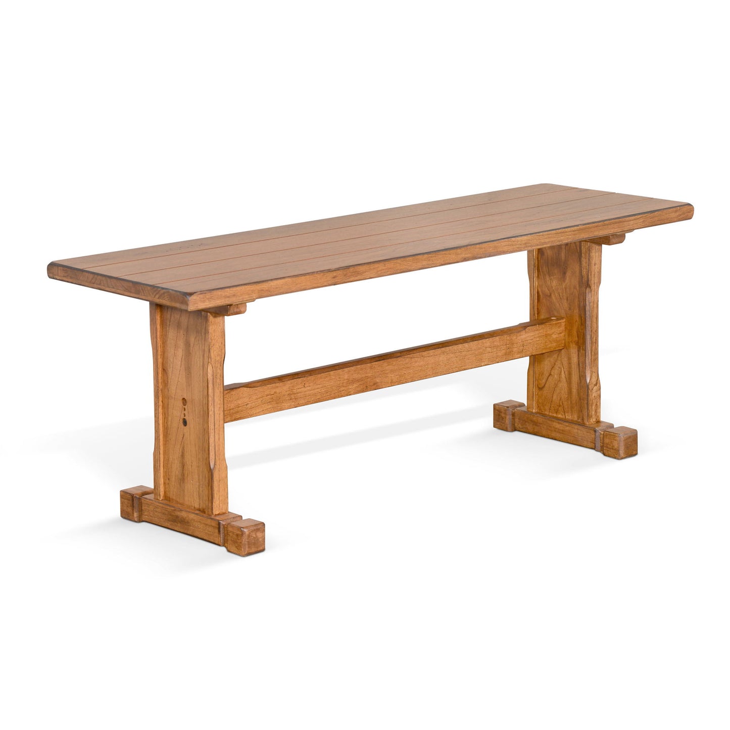 Sedona - Rustic Trestle Dining Bench - Rustic Oak