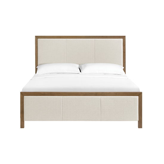 Bailey - King Upholstered Panel Bed - Nutmeg / Beige