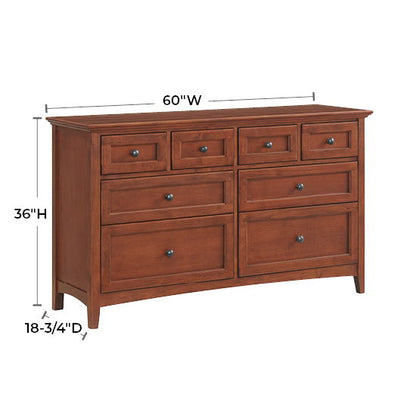 McKenzie - 8-Drawer Dresser - Glazed Antique Cherry