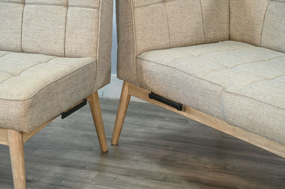 Mia - Tufted Upholstered Corner Dining Bench - Wheat