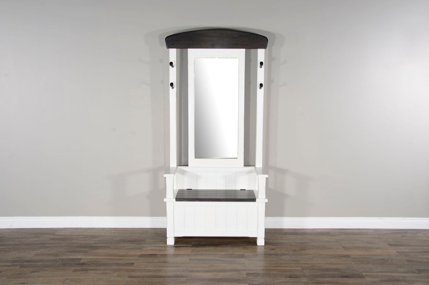 Carriage House - Hall Tree - Cottage White / Europen Dark