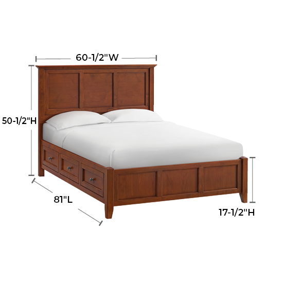 McKenzie - Full Classic Storage Bed - Glazed Antique Cherry