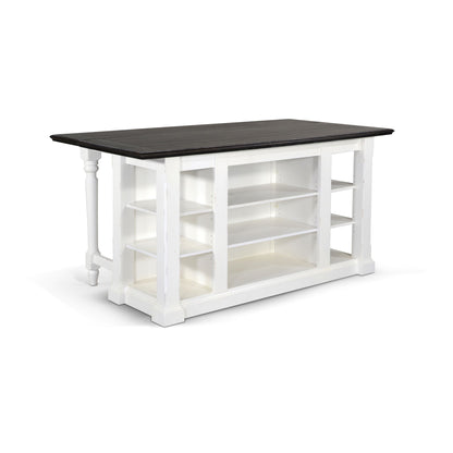 Carriage House - Kitchen Island, 13" Drop Leaf - Cottage White / Europen Dark