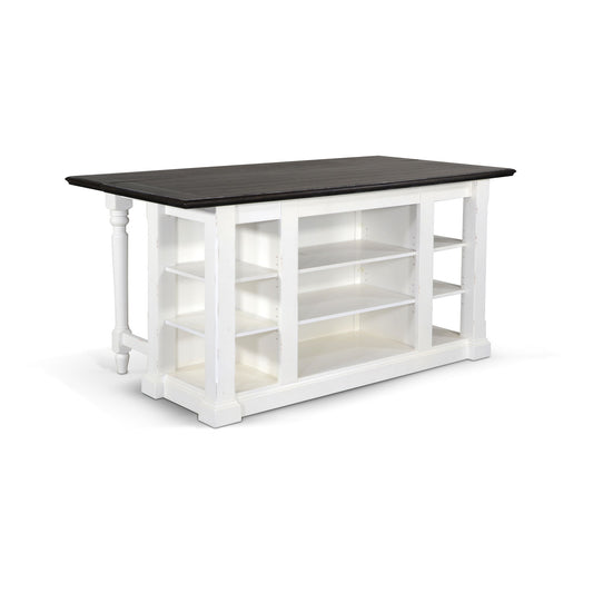 Carriage House - Kitchen Island, 13" Drop Leaf - Cottage White / Europen Dark
