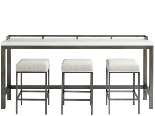 Curated - Essence Console Table With Stools - White