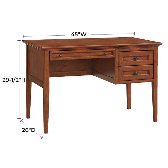 McKenzie - 3-Drawer Desk - Glazed Antique Cherry