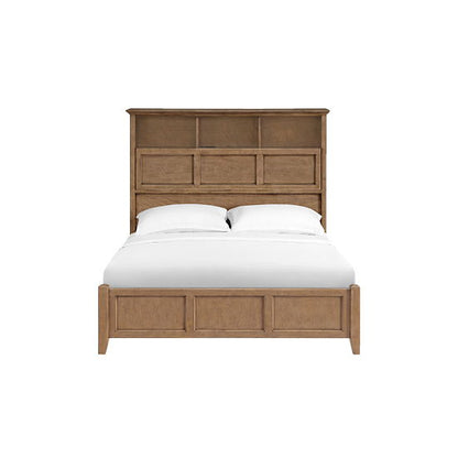 McKenzie - Queen Classic Bookcase Storage Bed - Pecan