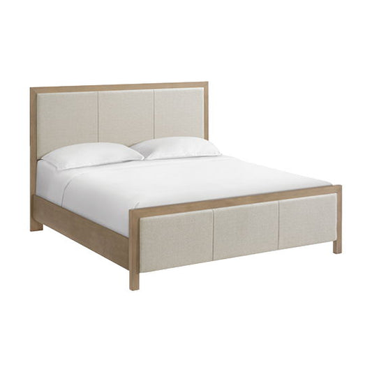 Bailey - King Upholstered Panel Bed - Almond / Beige