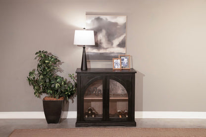 Elena - Modern Wood Display Cabinet With Arched Glass Doors