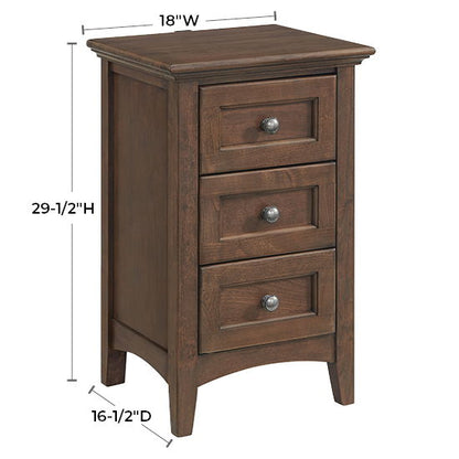 McKenzie - Small 3-Drawer Nightstand - Java