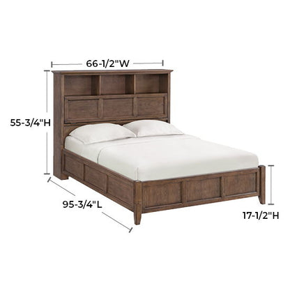 McKenzie - Queen Classic Bookcase Bed - Java