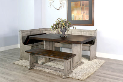 Homestead Hills - Wood Breakfast Nook Dining Set - Tobacco Leaf / Alpine Gray