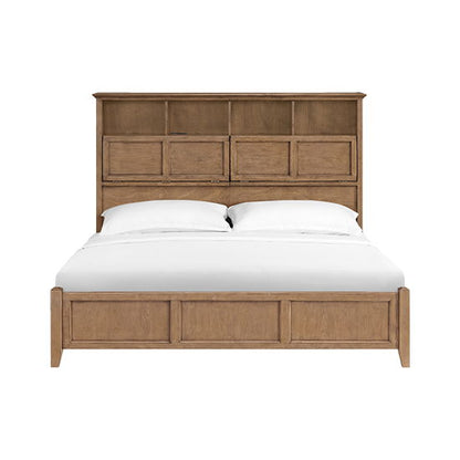 McKenzie - King Classic Bookcase Storage Bed - Pecan