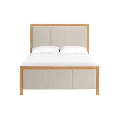 Bailey - Queen Upholstered Panel Bed - Natural / Taupe